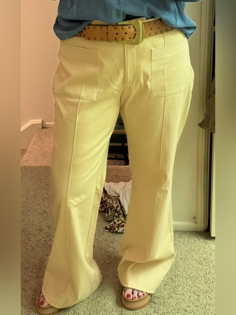 Classic Cream Wide-Leg Women’s Pants